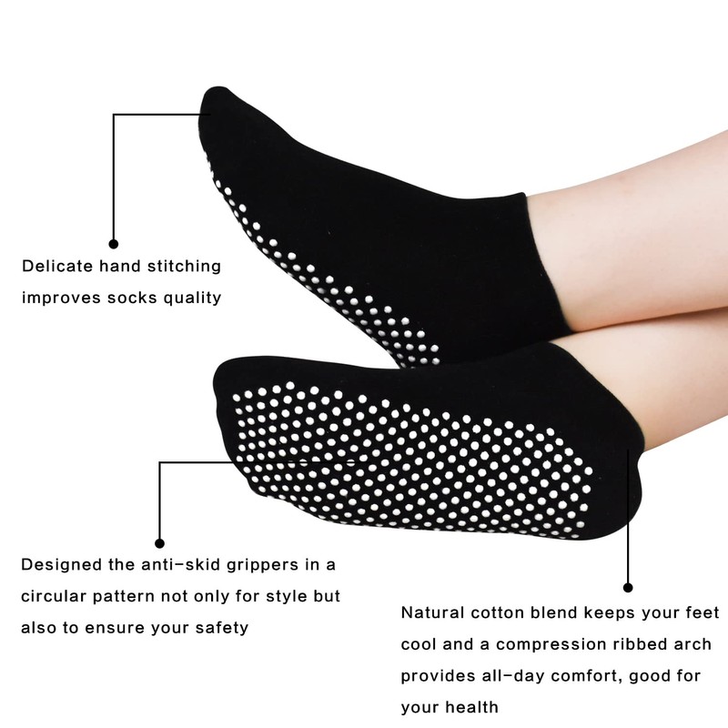 ELUTONG Yoga Socks Non Slip Socks with Grips 3-6 Pairs