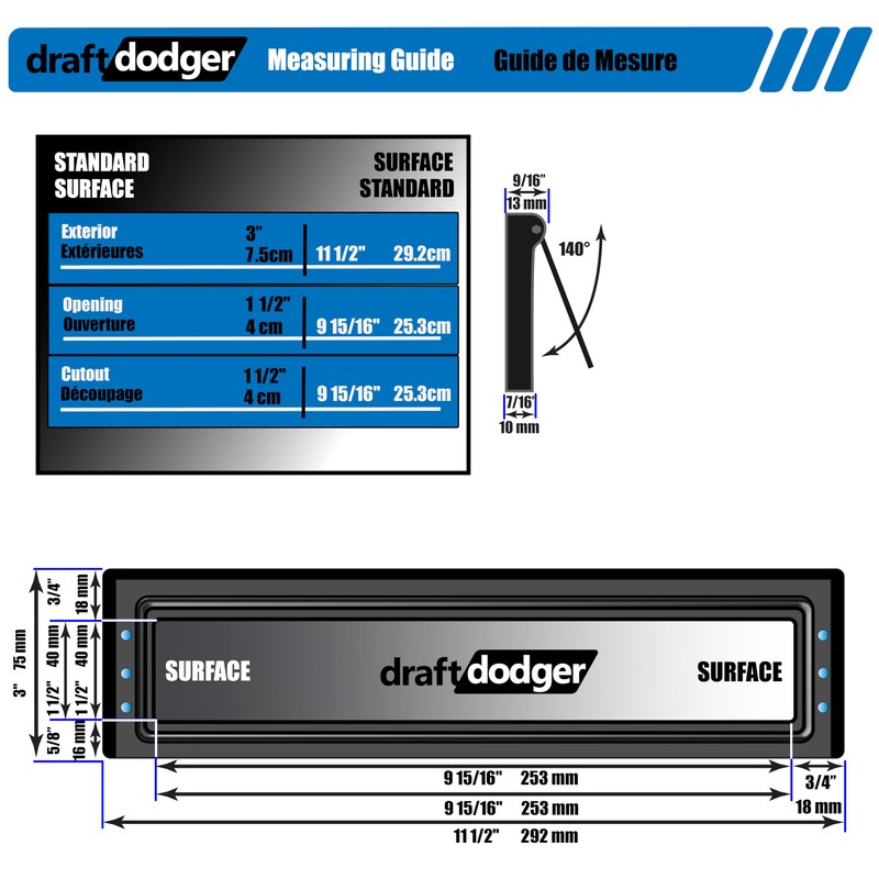 Draft Dodger 11.5"" Insulated Universal Surface Mount Satin Silver Mail
