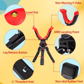Zeadio Camera Tripod Rest, Adjustable Portable Rest Stand with 360 Degree Rotation V Yoke for All camera