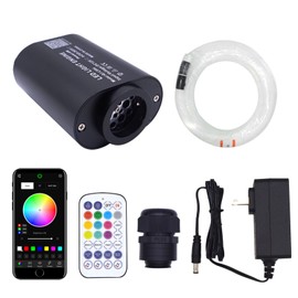 Starlight Headliner Kit Sound Activated Star Ceiling Lights Fiber Optic Lights Mini White with Bluetooth APP & Remote Control 300 Pieces 6.5ft/2m Fiber Optical Cable