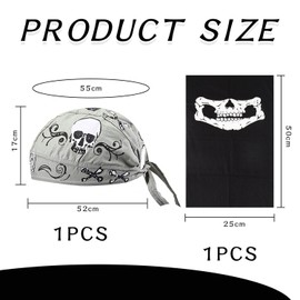 1 Piece Skull Turban Hat and 1 Piece Skull Turban, Sun Protection Breathable Turban Hat, Sports Turban Hat, Multifunctional Turban Mask, Outdoor Gear Grey