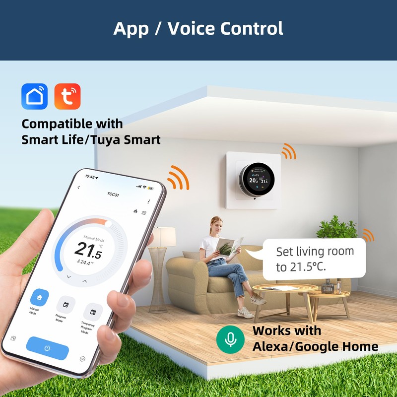 BEOK CONTROLS Smart Thermostat for Combi Boiler, Underfloor Heating Thermostat