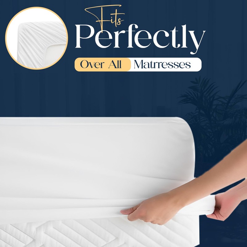 Sunshine Comforts Egyptian Cotton 4FT Fitted Sheets Breathable, Anti Wrinkle