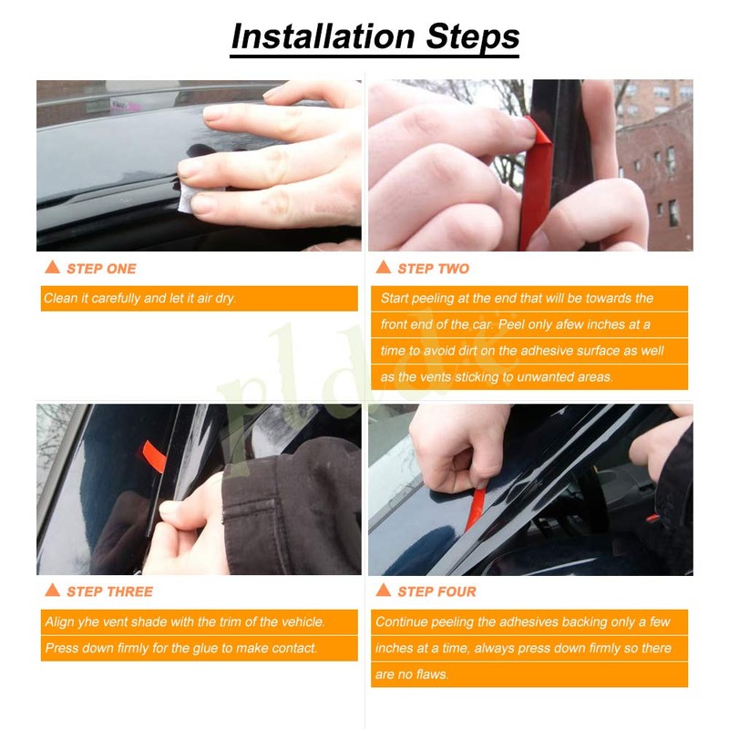 PLDDE 2pcs Sun Rain Guard Outside Mount Window Visors For