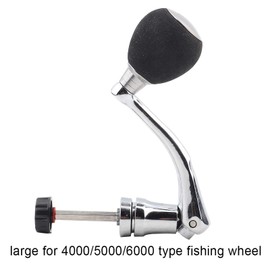 Replacement Fishing Reel Handle,Metal Rocker Arm Grip Parts with EVA Handle,Folding Rotary Casting Reel Universal Rocker Arm Non-Slip Reel Knob for 4000 5000 6000 Size