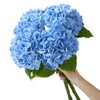 Wenhuidr 4Pcs 21 inch Blue Hydrangea Artificial Flowers Large Real