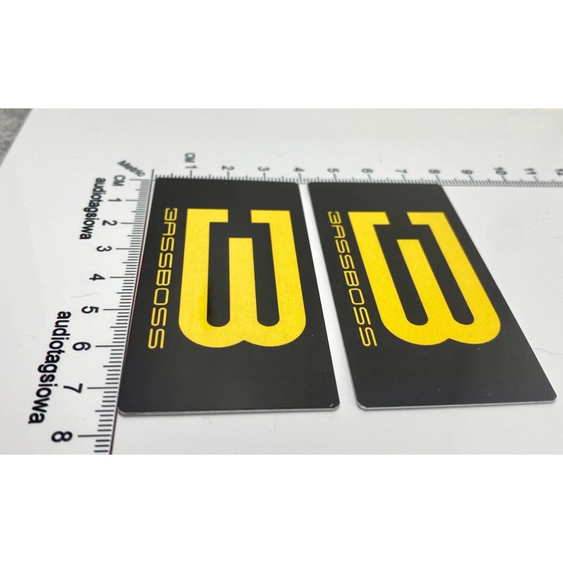 BassBoss Subwoofer Speaker Badges Pair Custom Made Aluminum Self Stick