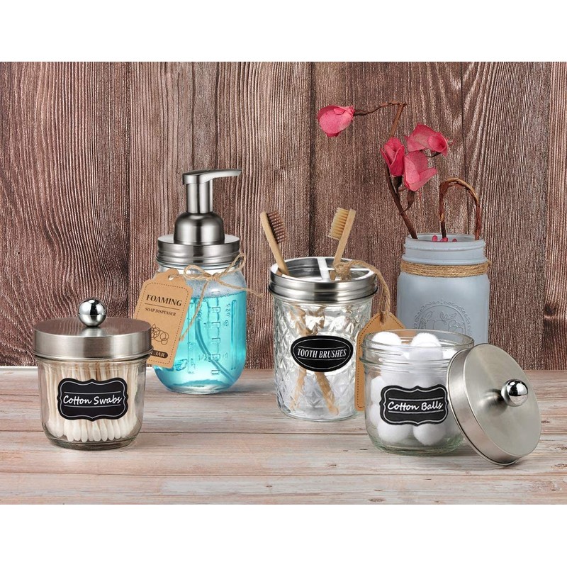 Amolliar Mason Jar Foaming Soap Dispenser Pump Lids, Rustproof Stainless