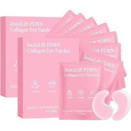 Instalift Pdrn & Collagen Eye Patches - Under Eye Patches for Puffy and Dark Circles & Fine Lines with Hyaluronic Acid & Niacinamide, Moisturizing, Hydrating Mask for Delicate Skin Around