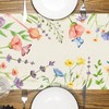Spring Table Runner 72 Inches Long, Flower & Butterfly Table