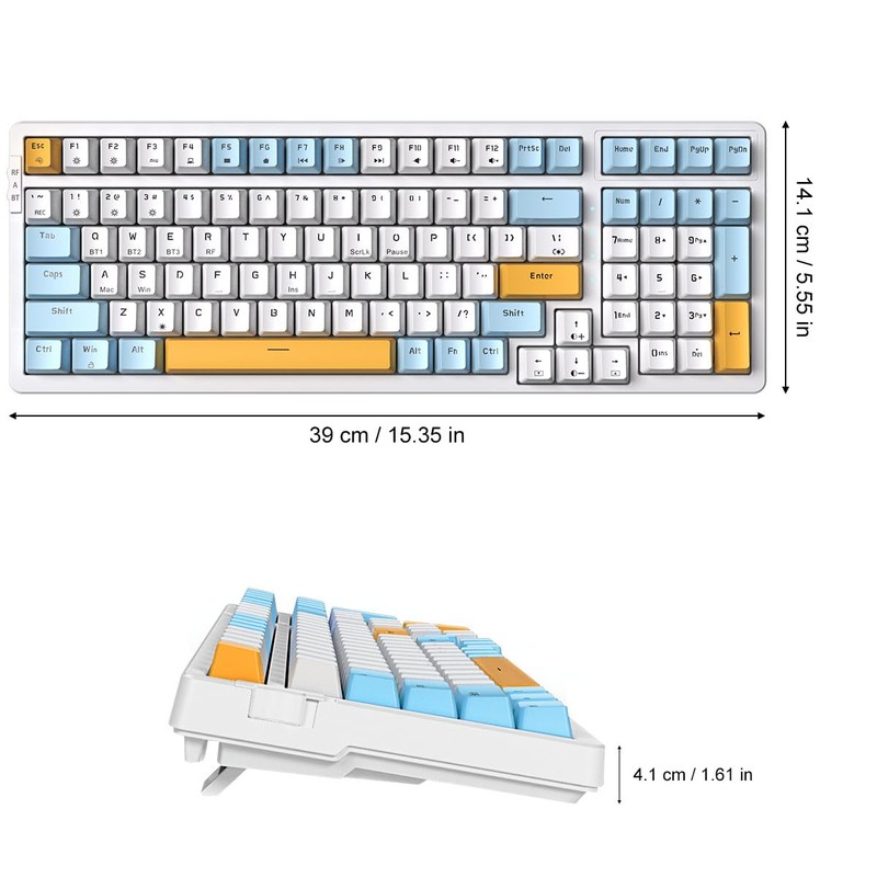 Merdia Wireless Mechanical Keyboard, Triple Mode 2.4G/USB-C/BT Gaming Keyboards 100