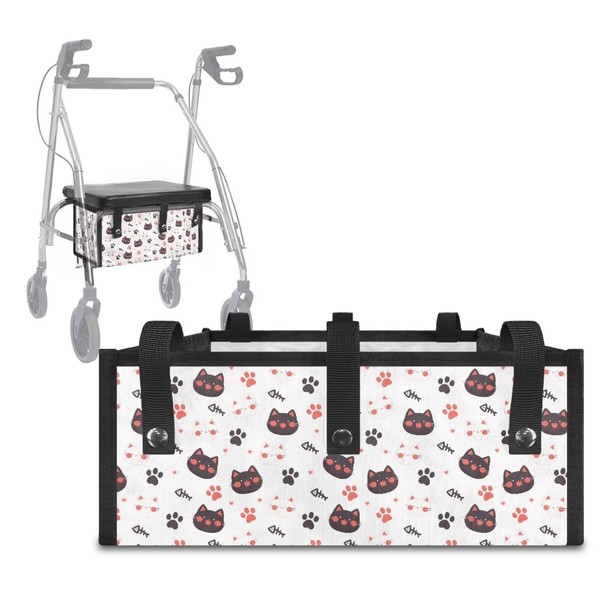 Voxugoniy Walker Bag, Cats Portable Walker Bag Accessories Wheelchair Basket