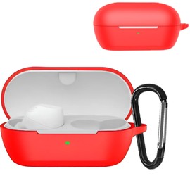 YAODLE WF-C710N Case, Compatible with Sony WF-C710N Case, Shockproof, Waterproof, Dustproof, Lightweight, Compact, Anti-lost, Can be Charged, Unisex, Carabiner Included (Red)