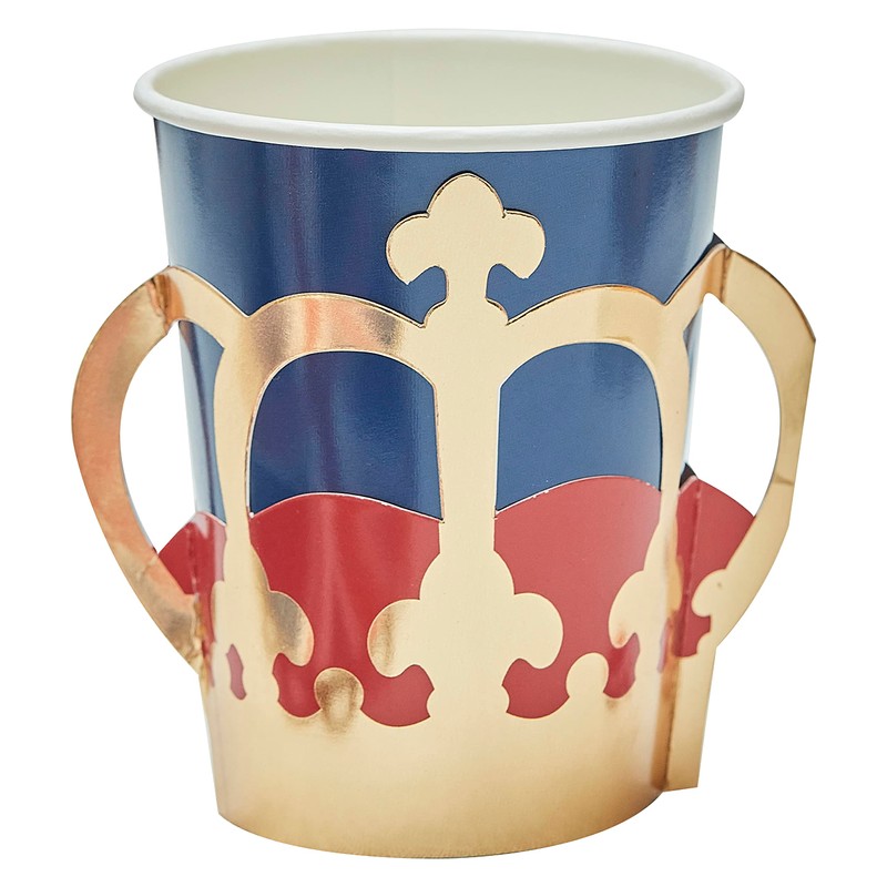 Ginger Ray Union Jack Coronation Party Paper Cups-8 Pack