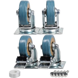 True Face Castor Wheels 4 Pack Swivel Castor Heavy Duty Braked 50mm Swivel Trolley Furniture Caster with Brakes