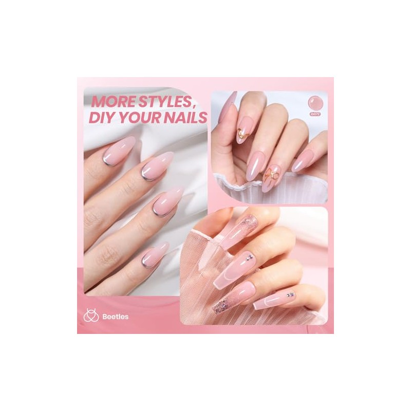Beetles Neutral Gel Nail Polish 15ml Jelly Nude Pink Gel