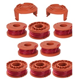 WA0010 Strimmer Spool, 8Pcs WA0010 Spool Line with 2 Cover Compatible with 20V Grass Trimmers Replace of WA0004,WG151,WG163E.1,WG163E.2,WG163E.3,WG163E.6