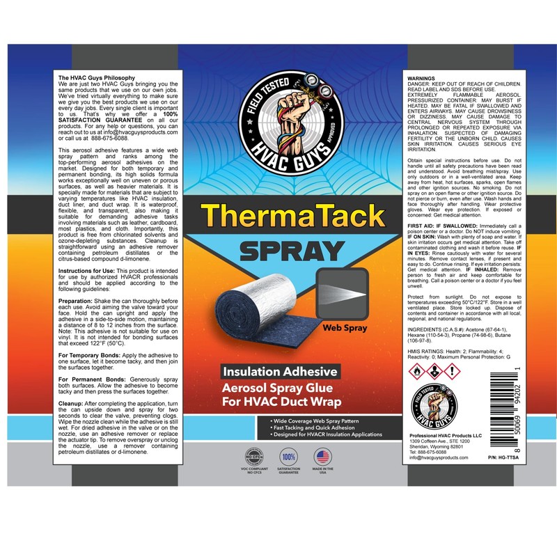 HVAC Guys ThermaTack Duct Insulation Wrap Spray Adhesive | Spray