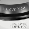 Willis Judd Mens Black Titanium Ring Engraved I Love You