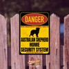 Australian Shepherd Aussie Dog Sign Danger Security System Door Sign