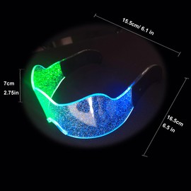 MaxLax led Furture Visor Glasses,7 Colors 4 Modes for Club,Christmas， Party (Babysbreath Mask Glasses)
