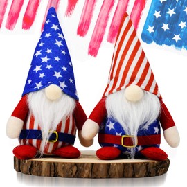 YuQi Set of 2 Patriotic Gnome Plush,Memorial Day Decorations,Independence Day Decoration Fourth of July Decorations Handmade Elf Scandinavian Household Ornaments Indoor Decor