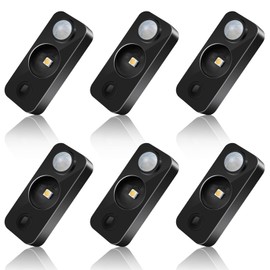 NIEGNOWOO LED Motion Sensor Puck Lights, Rechargeable Cabinet Lights, Stick on Wireless LED Night Light for Closet, Drawer, Shelf, Under Cabinet, Daylight White 6Pack, USB Charging Cord Included