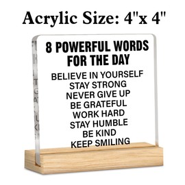 Inspirational Desk Sign Motivational Quotes Acrylic Desk Decorative Sign Positive Home Office Decor