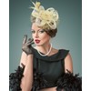 5-Pack Khaki Apricot Fascinator Hat for Women Tea Party Veil