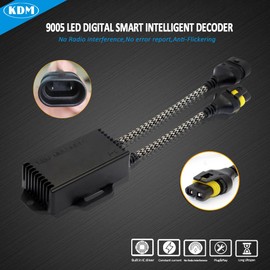 KDM 9005 9006 H10 9012 LED Light Decoder Canbus,Anti Flickering Error Free Load Resistor, LED Warning Canceller Resistor Adapter,2Pack