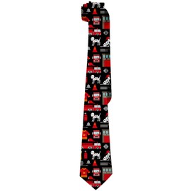 SKT T1 Men's Firefighter Ties Fire Department Equipment and Dog Necktie Novelty Skinny Neckties for Office Wedding Holiday Party Gifts