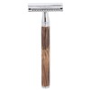 Double Edge Safety Razor Men Travel Portable Zinc Alloy Bamboo
