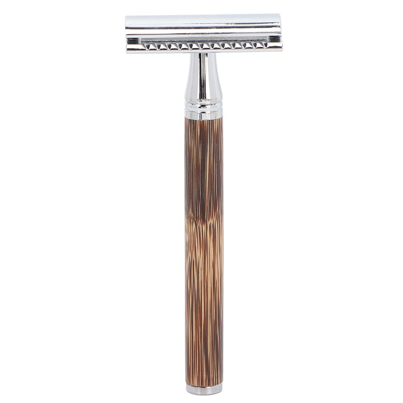 Double Edge Safety Razor Men Travel Portable Zinc Alloy Bamboo