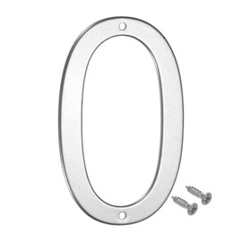 M METERXITY 1-Pack House Number, 4 Inch 304 Stainless Steel Mailbox Number Door Number Signage for Garden/Hotel/Mailbox/Address/Sign, House Number for Outside [Number 0, Silver]