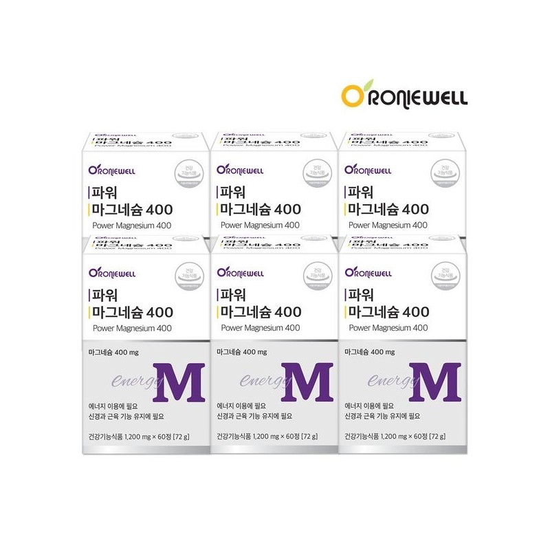 Roniwell 로니웰 파워 마그네슘 400 60정 x 6개 (총 12개월분)