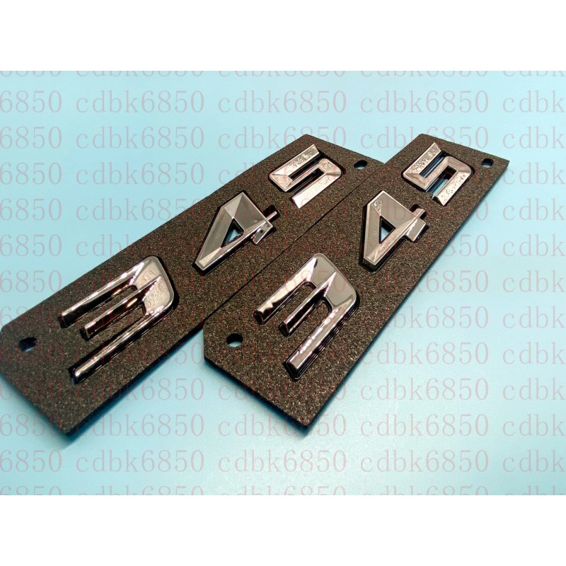 cdbk (2pc) Chrome Black 345 Badge Emblem for MOPAR HEMI