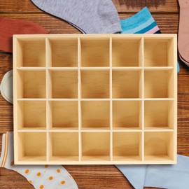 Homoyoyo Wooden Display Box for Collectibles, 20 Cell Display Box, Wooden Decorative Shelf, Collector's Display Case, Collector's Box for Women and Girls