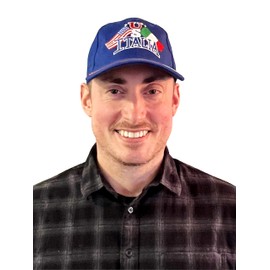 Gorra de béisbol bordada con banderas de Estados Unidos/Italia – Sombrero italiano colorido en azul – Colección italiana del orgullo italiano FBA, Azul / Patchwork, Talla única