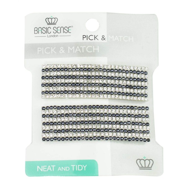 Shiny Diamante Rhinestone Rectangular Shape Snap Hair Clips, Wedding Bridal