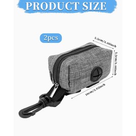 JEXOWIQ Poop Bags for Dogs, Pack of 2 Dog Waste Bag Dispenser, Dog Waste Bag Holder, Portable Waste Bag Dispenser, Dog Waste Bag Dispenser with Zip, Pet Fits Any Dog Lead for Walking Running