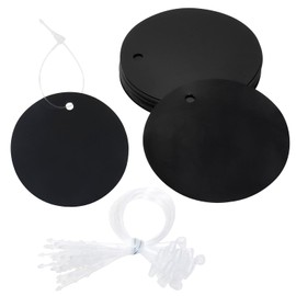 ONLYKXY 30pcs Plastic Blank Gift Tags 5cm Round Clothing Tags with String Small Price Name Brand Shipping Label for Pricing Luggage Plant Jewelry Craft Yard Sale Garage Marking Hang Tags (Black)