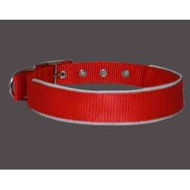 Reflective Dog Collar Double Nylon 3/4" Wide Fits 13.5"-16.5" Neck Poodle, Spaniel, Puppies