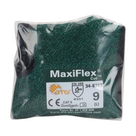 ATG 34-8743V/XXXL Maxiflex Cut, Green Eng Yarn, Black Nitrile Microfoam Grip, Vend Pack Green 3XL