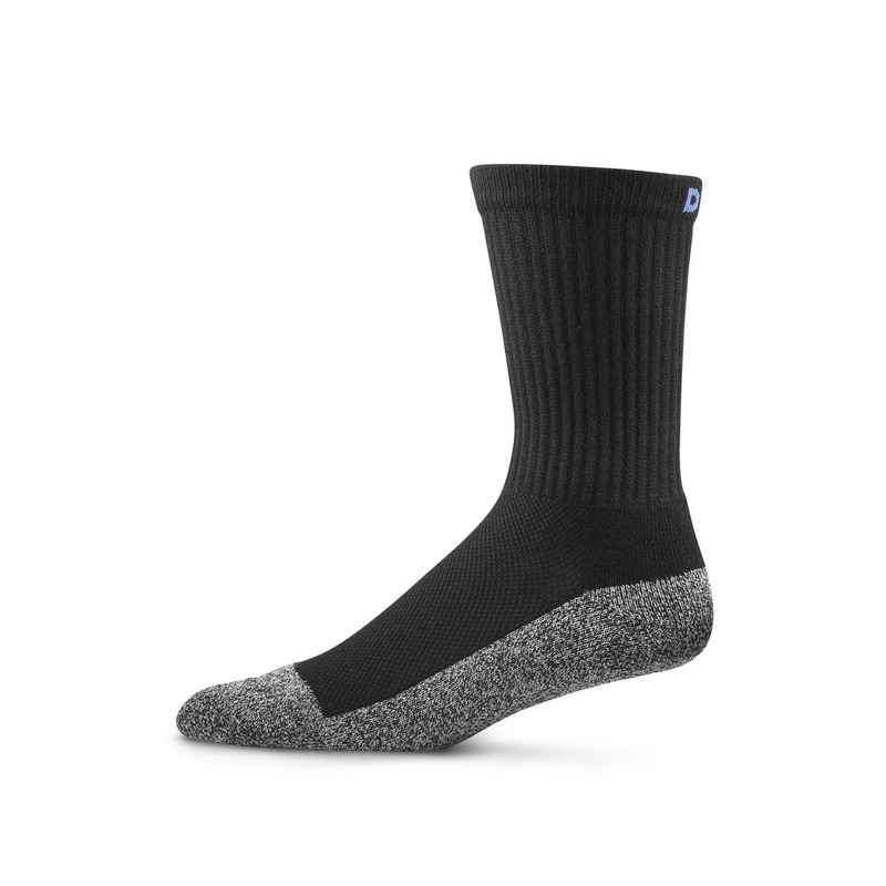 Dr. Comfort Extra-Roomy Crew Socks, Medium, Black