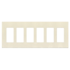 ENERLITES Screwless Decorator Wall Plate Child Safe Outlet Covers, Size 6-Gang 4.68" H x 12.00” L, Unbreakable Polycarbonate Thermoplastic, SI8836-LA, Glossy, Light Almond