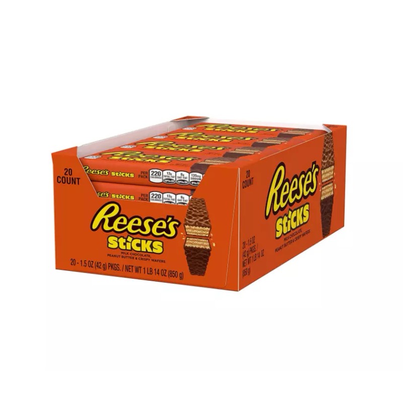 REESE'S Peanut Butter Candy Sticks, 1.5 Ounce (Pack of 20)