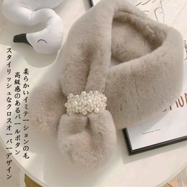 Doyime Faux Fur Tippet Scarf, Snood, Women's, Scarf, Fluffy, Warm, Soft, Thick, Should, Cold Protection, Windproof, Popular, Fur Glossy, Soft, Eco Fur, Cold Protection, Warm Brushed, Cute, Fall &