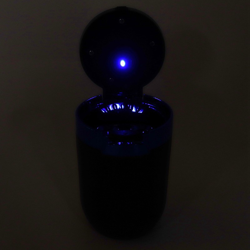 2Pcs Car Ashtray with LED Blue Light Portable Removable Car