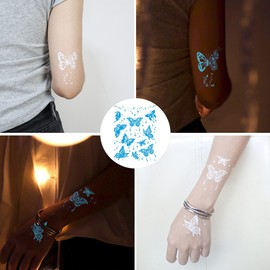 3D Butterflies Luminous Wall Sticker, Luminous Butterfly Wall Sticker, Luminous Butterfly Sticker, for Living Room, Bedroom, Children's Room, Wall Decoration, Blue