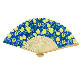 Salutto Hand Fan with Beautiful Fabric Printed Lemon